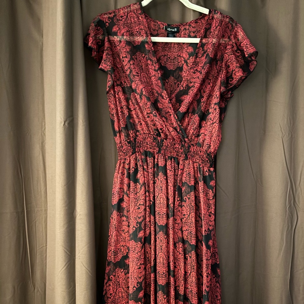 Red and black dress